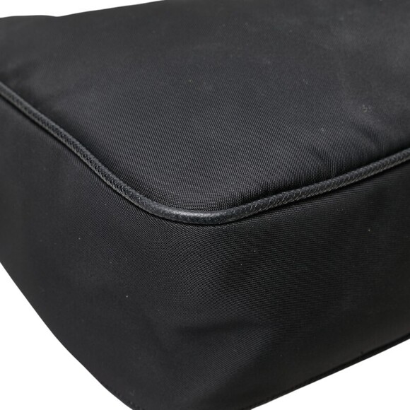 Prada Triangle Logo Plate Shoulder Bag Black - Picture 5 of 8